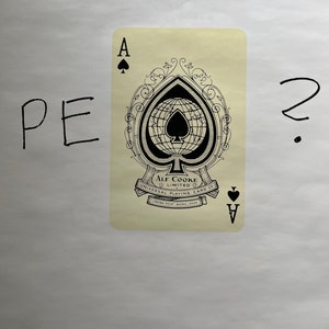 Póster vintage original del as de espadas de la paz, amor BJ