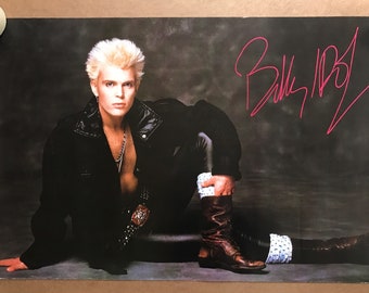 Vintage original 1980s Billy Idol Poster 1984 Music Memorabilia pinup