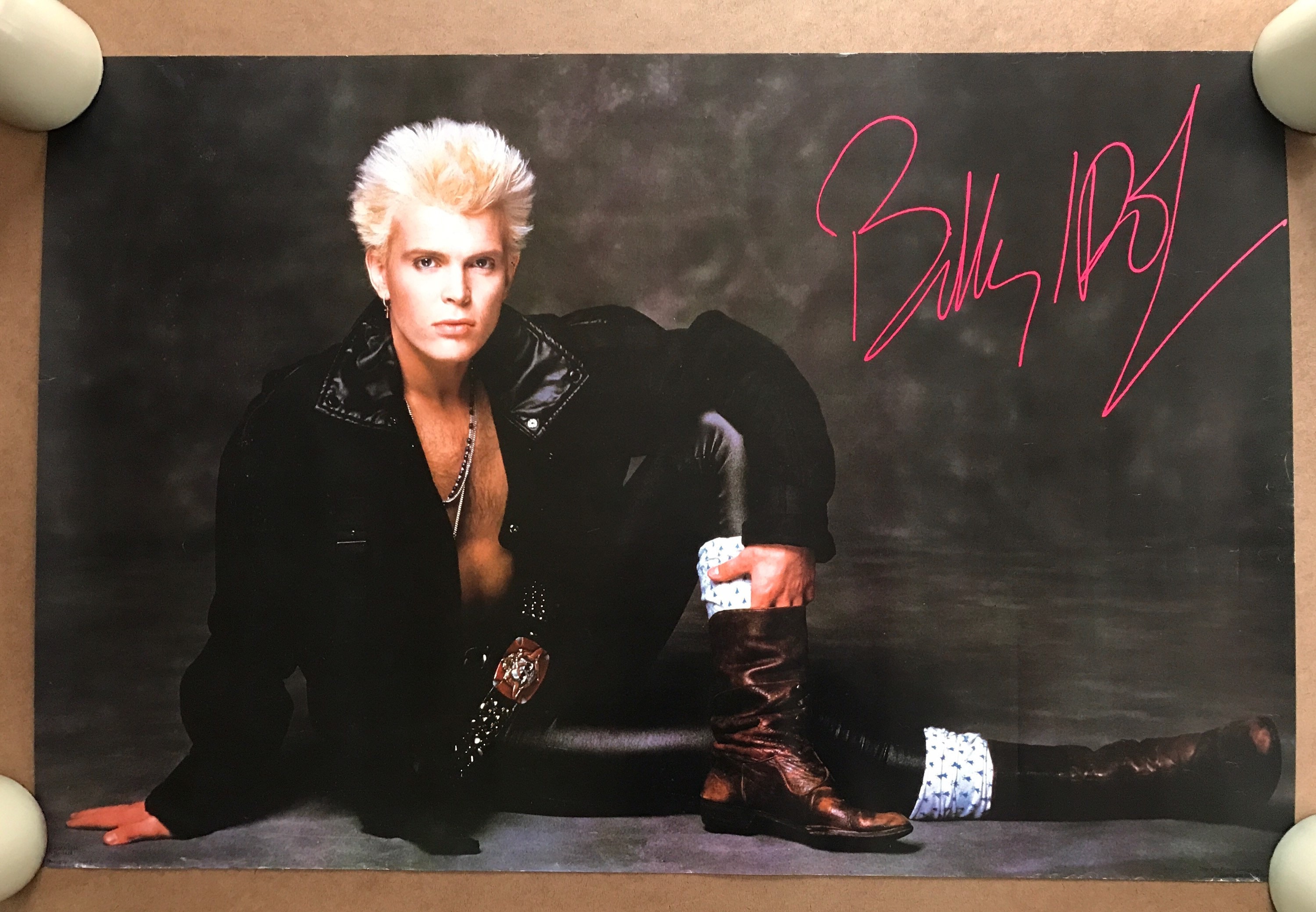 Vintage Original 1980s Billy Idol Poster 1984 Music Etsy