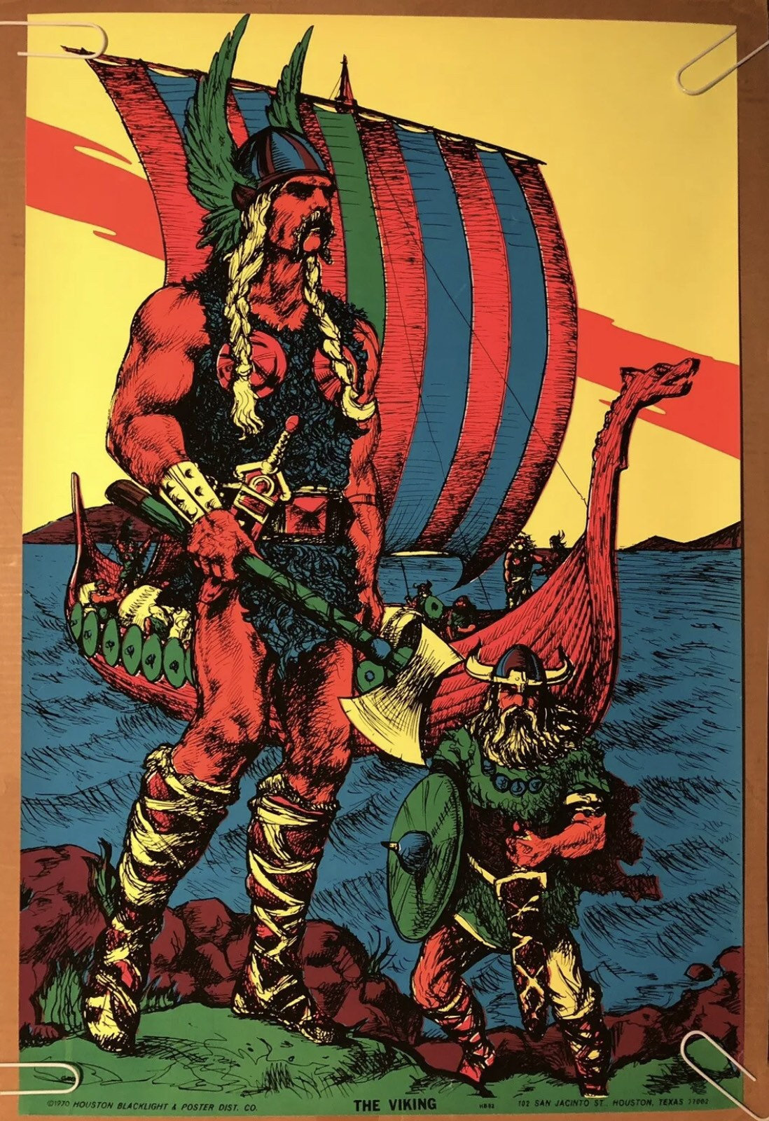 El Viking Boat Original Vintage Blacklight Poster 1970 Houston psychedelic 70s  carteles - Etsy México, image size:1098x1600