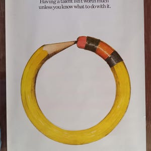 Póster vintage original de la Escuela de Artes Visuales de Nueva York Arte a lápiz Talento abstracto