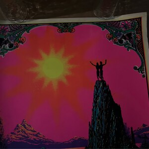 thumbnail image 2 of Vintage 1970s Blacklight Poster – M.C. Escher Dragon – Original Headshop Art 2 of 5