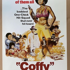 Póster de la película Coffy, Pam Grier, La pantera negra de Harlem, Madrina, 1973, blaxploitation