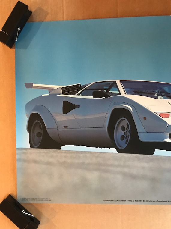 激レア　ランボルギーニ　カウンタック　ポスター　額　スーパーカー　レトロ　希少 オリジナル ビンテージ ポスター 1984 ランボルギーニ カウンタック