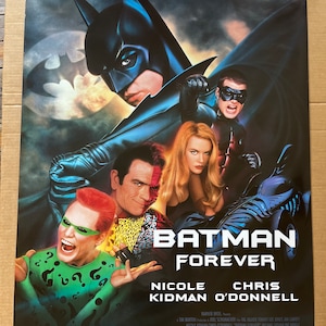Batman para siempre cartel vintage película promocional 1995 Warner bros.