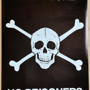 Vintage Original Poster No Prisoners Death Zone Videojuego Gamer Skull 1987 Gamer Poster