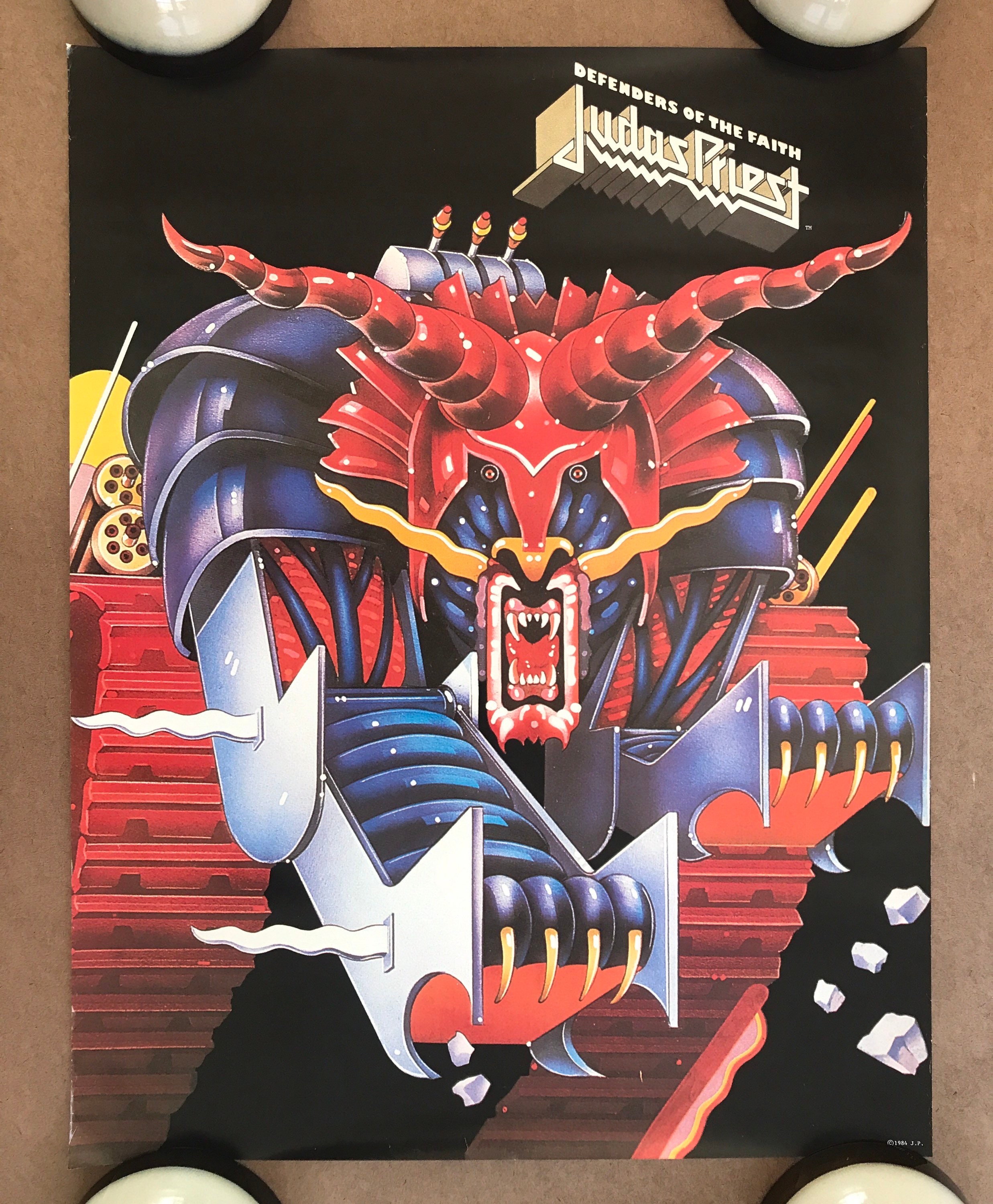 Vintage Original 1980s Judas Priest Poster 1984 Defenders of