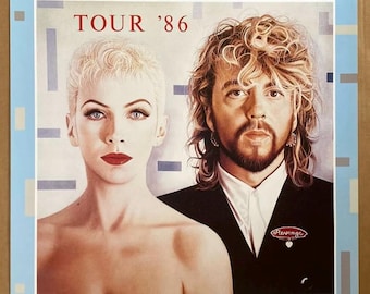 Eurythmics Vintage Poster German Tour 1986 Frankfurt Concert Promo Music 1980s