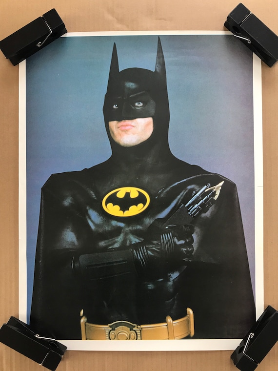 Vintage Original 1980s Batman Movie Pinup Poster 1989 Michael