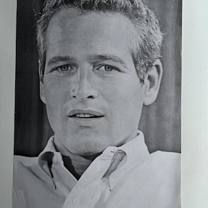 Póster original vintage de Paul Newman, Frank Kay, 1970, ojos azules, luz negra, parafernalia, actor, icono, leyenda, década de 1970