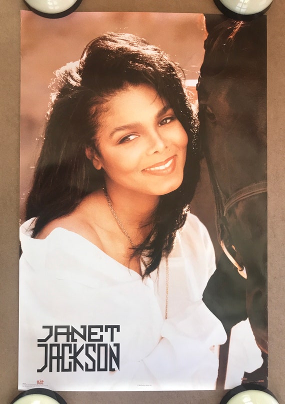 Janet Jackson Vintage Poster 美品 Vintage Original 1990s Janet Jackson Pinup Poster 1990