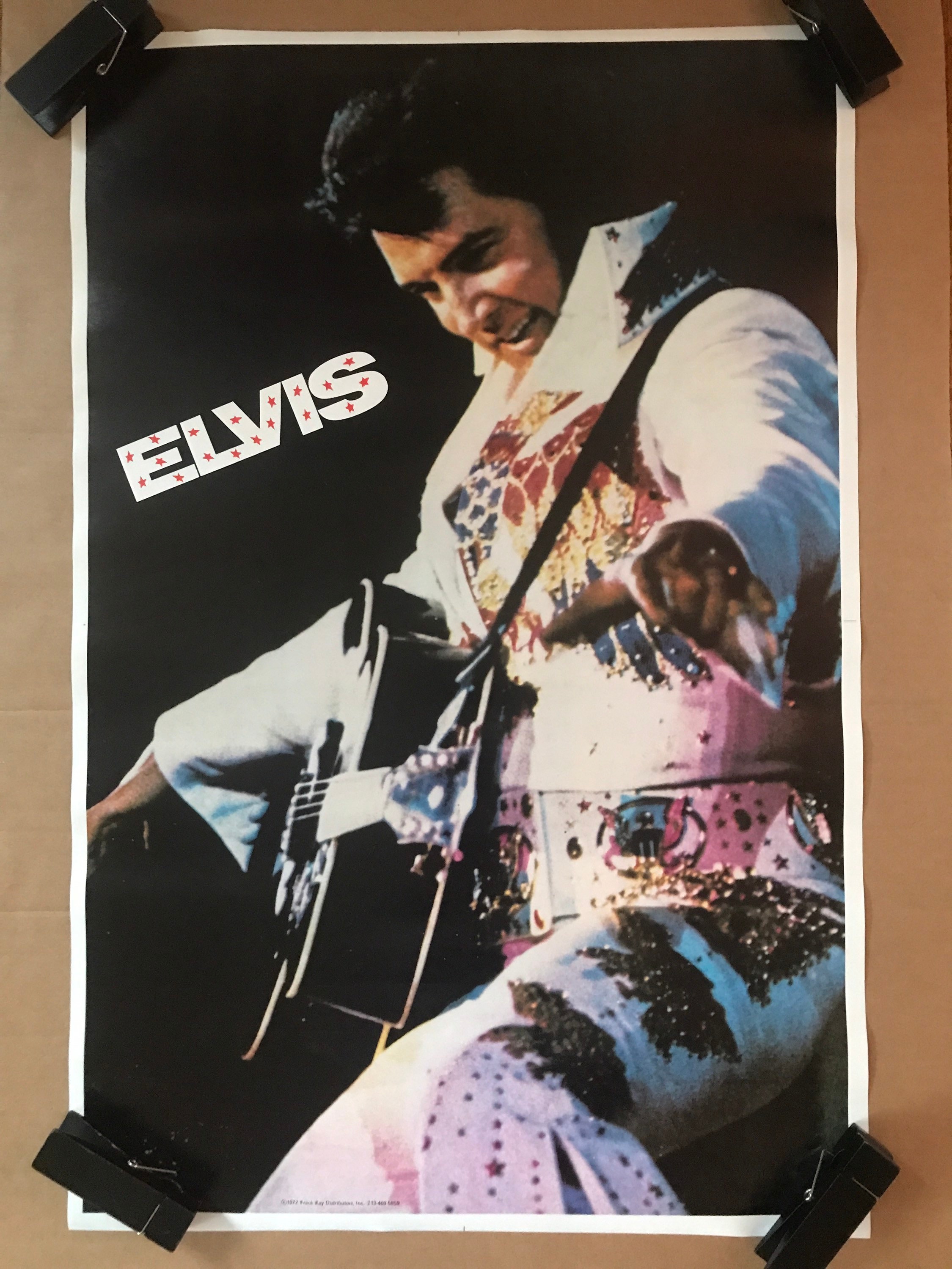 Original vintage 1972 Elvis Presley Concert Poster The King Music memorabilia