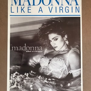 Vintage Original 1980s Madonna Pinup Poster Like a Virgin Music