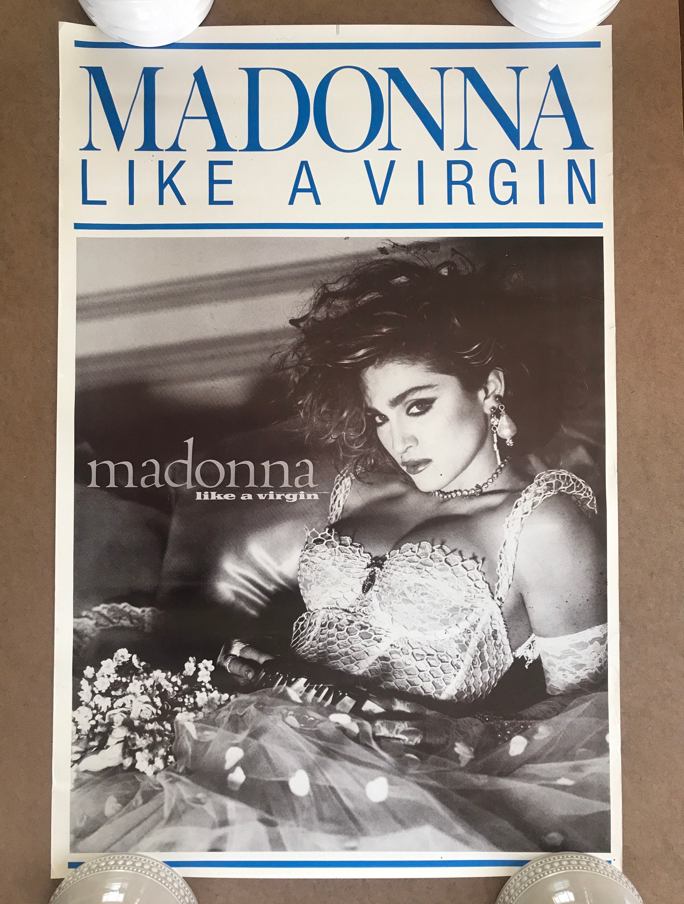 Vintage Original 1980s Madonna Pinup Poster Like a Virgin