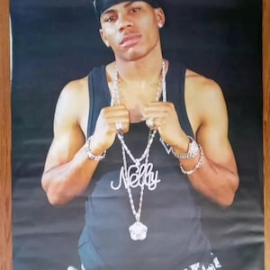Póster vintage original de Nelly Subway, tamaño XL, música rap, hip hop, arte de pared grande