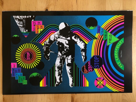 Fly Carefully the Losers Pusherman Blacklight Poster Pin-up Print