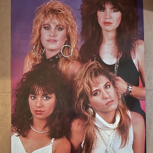 Cartel vintage de The Bangles, fotografía grupal, recuerdos musicales, arte pop de los años 80