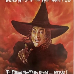 Póster de la habitación limpia de la malvada bruja del oeste, arte original vintage del mago de Oz