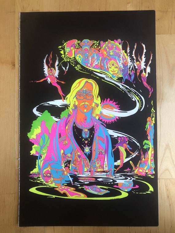 Riding Easy Biker & Make Love Not War Double Sided Blacklight