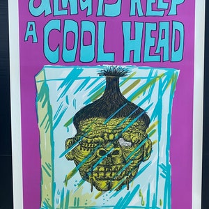 Always Keep A Cool Head póster original de headshop vintage de 1970