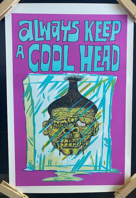 Always Keep A Cool Head Original Vintage Headshop 1970's Poster - Etsy