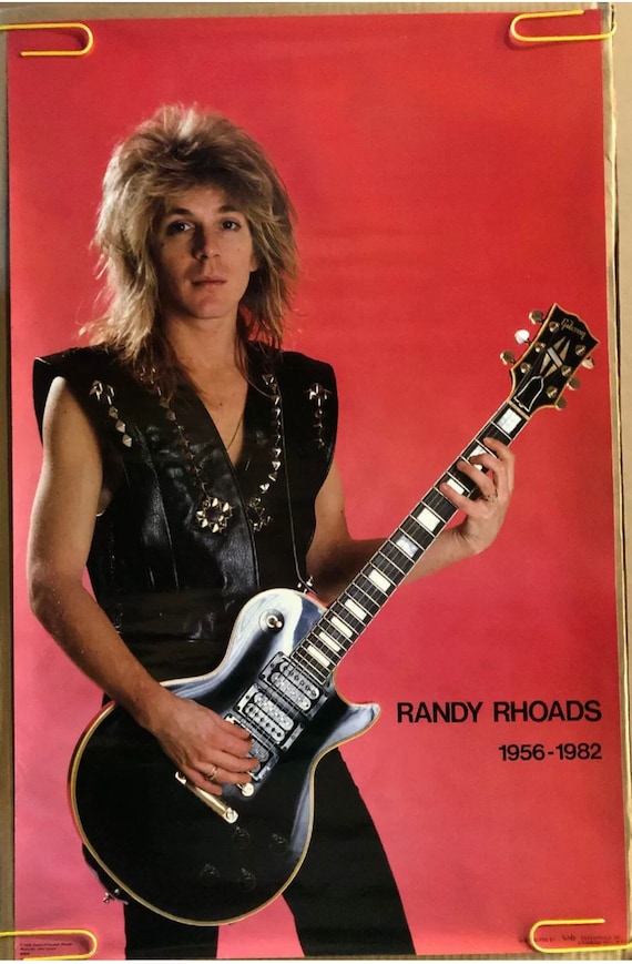 Randy Rhoads Vintage Poster Memorial 1980's Original Pin-up Randy Rhoads Vintage Poster Memorial 1980's Original Pin-up
