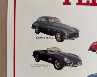 フェラーリのスポーツカーのコラージュ、1980年代のオリジナル