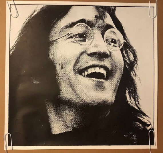 John Lennon Vintage Poster Original Black & White Headshop Pinup