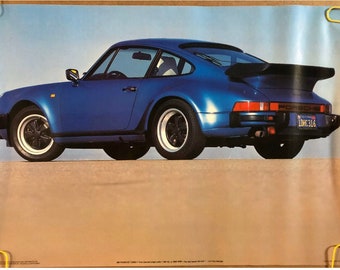 930 Porsche Turbo Vintage Poster exotisch fremden Sportwagen Pinup 1984 Original