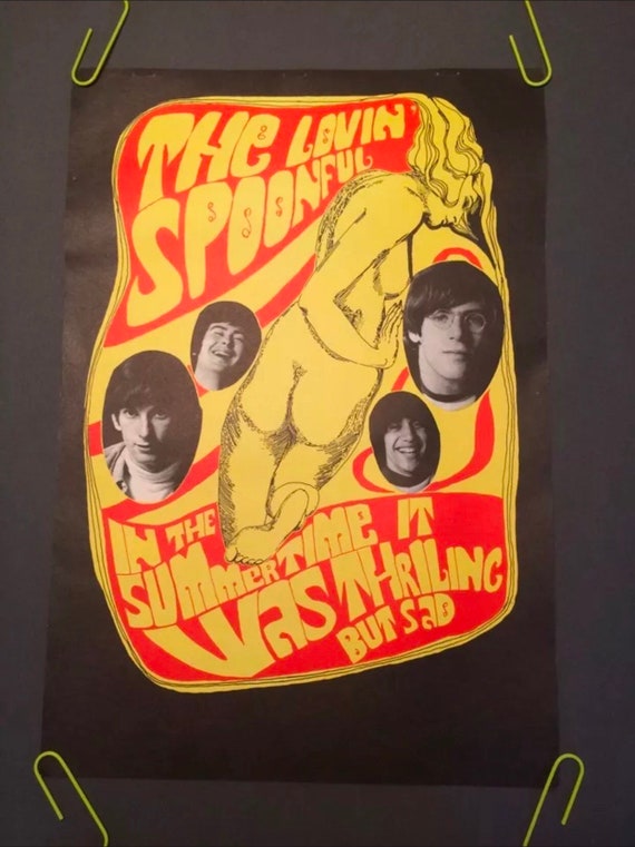 Vintage Original 1960s the Lovin' Spoonful Poster Pinup Konst