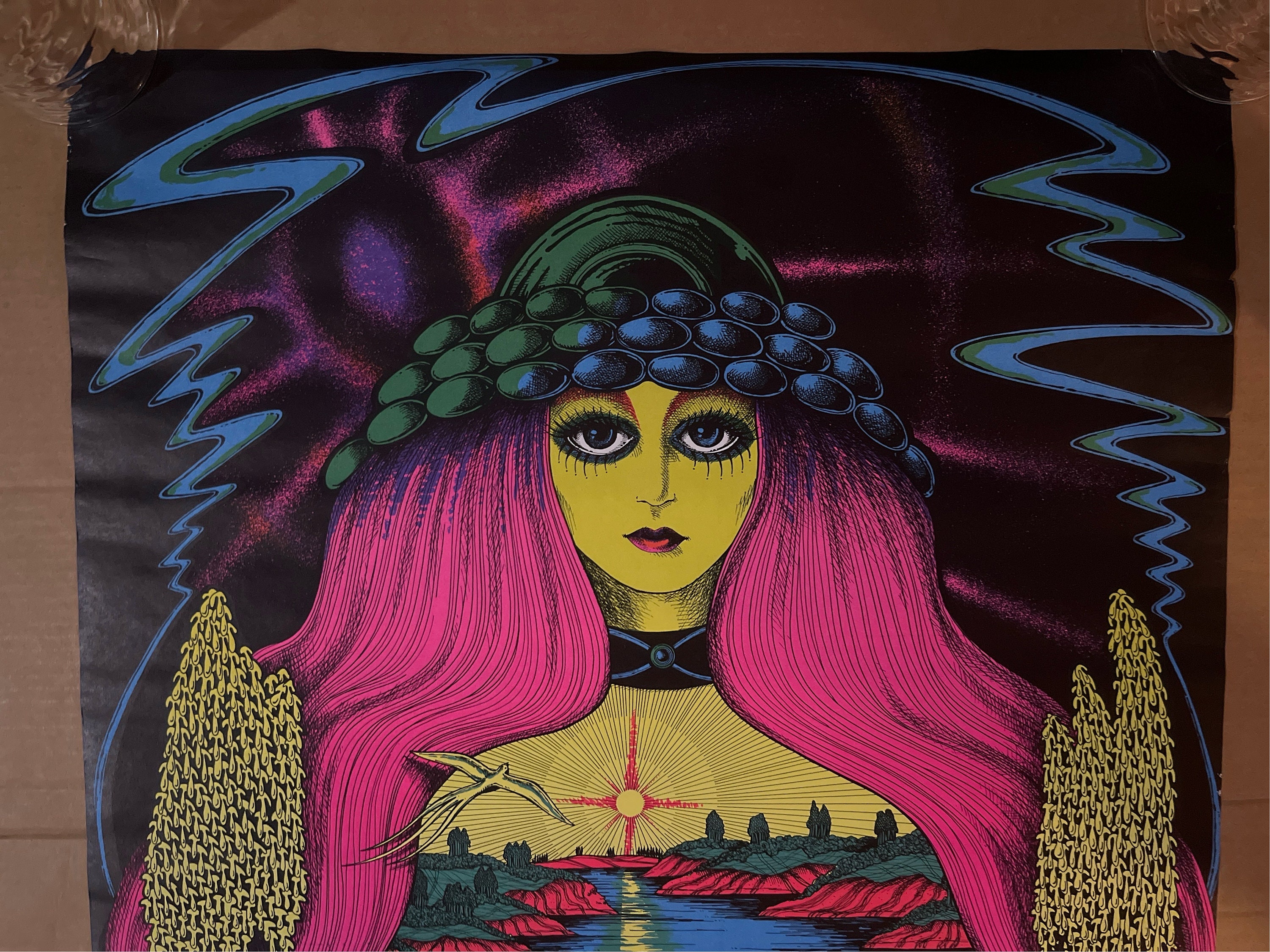 Original Vintage Poster Virgin Waters Blacklight Petagno Woman