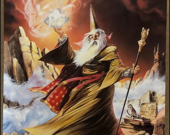 Original Vintage Poster The Wizard Sorcerer Headshop Pin Up Psychedelic 1970s 1980s
