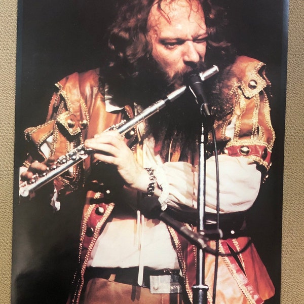 Jethro Tull vintage poster Ben-lux 1980s music memorabilia Playing flute