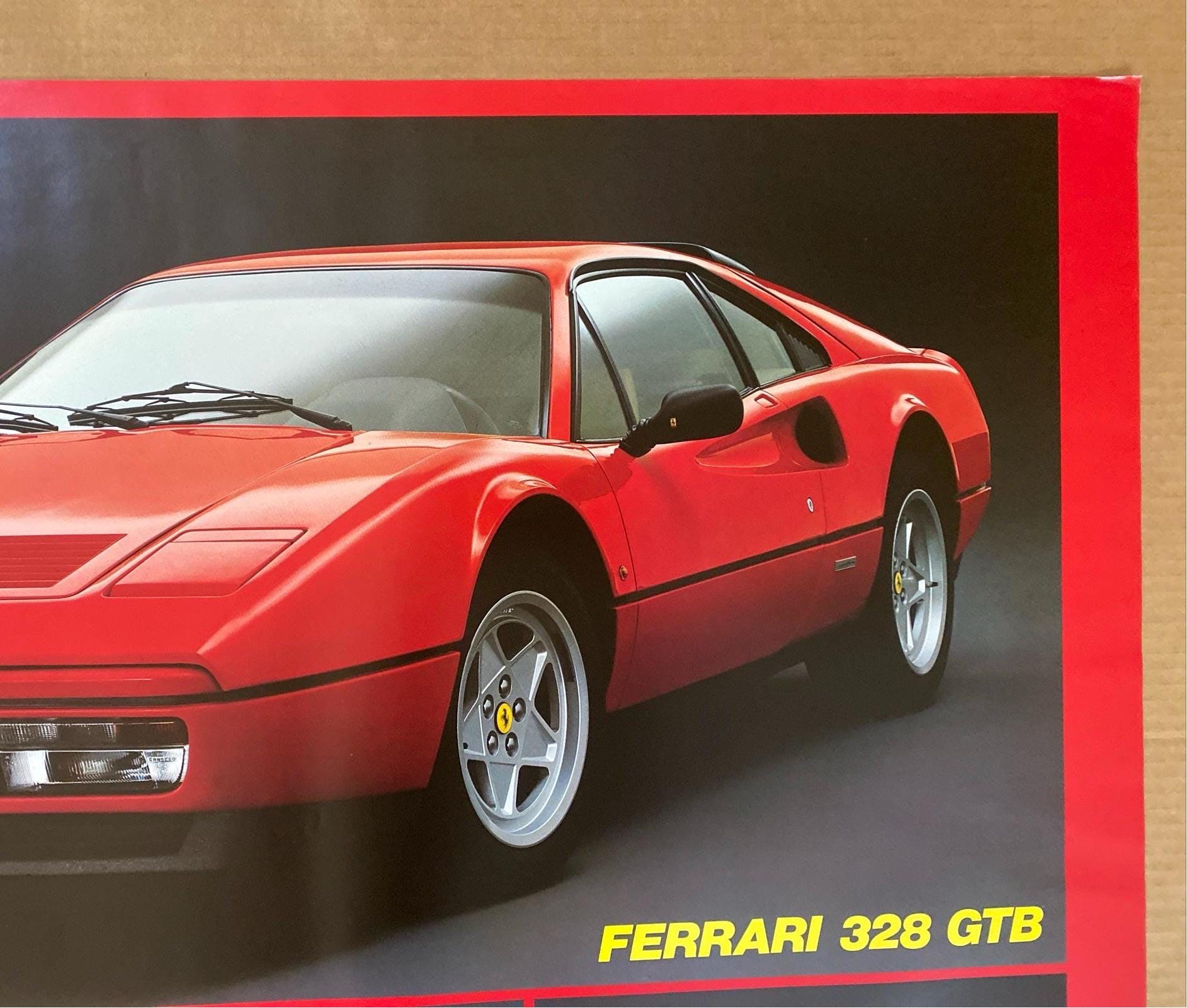 (表紙傷あり)Ferrari カタログ 328 GTB モンディアル Ferrari 328 GTB Vintage Poster Original Sport Car Race Car Red