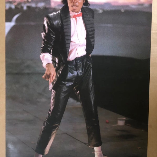 Michael Jackson Vintage Poster Billie Jean Beat It Glowing Sidewalk 1980s Music