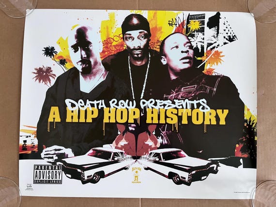 Hip Hop History Vintage Poster Dr. Dre Snoop Dog Tupac Death Row