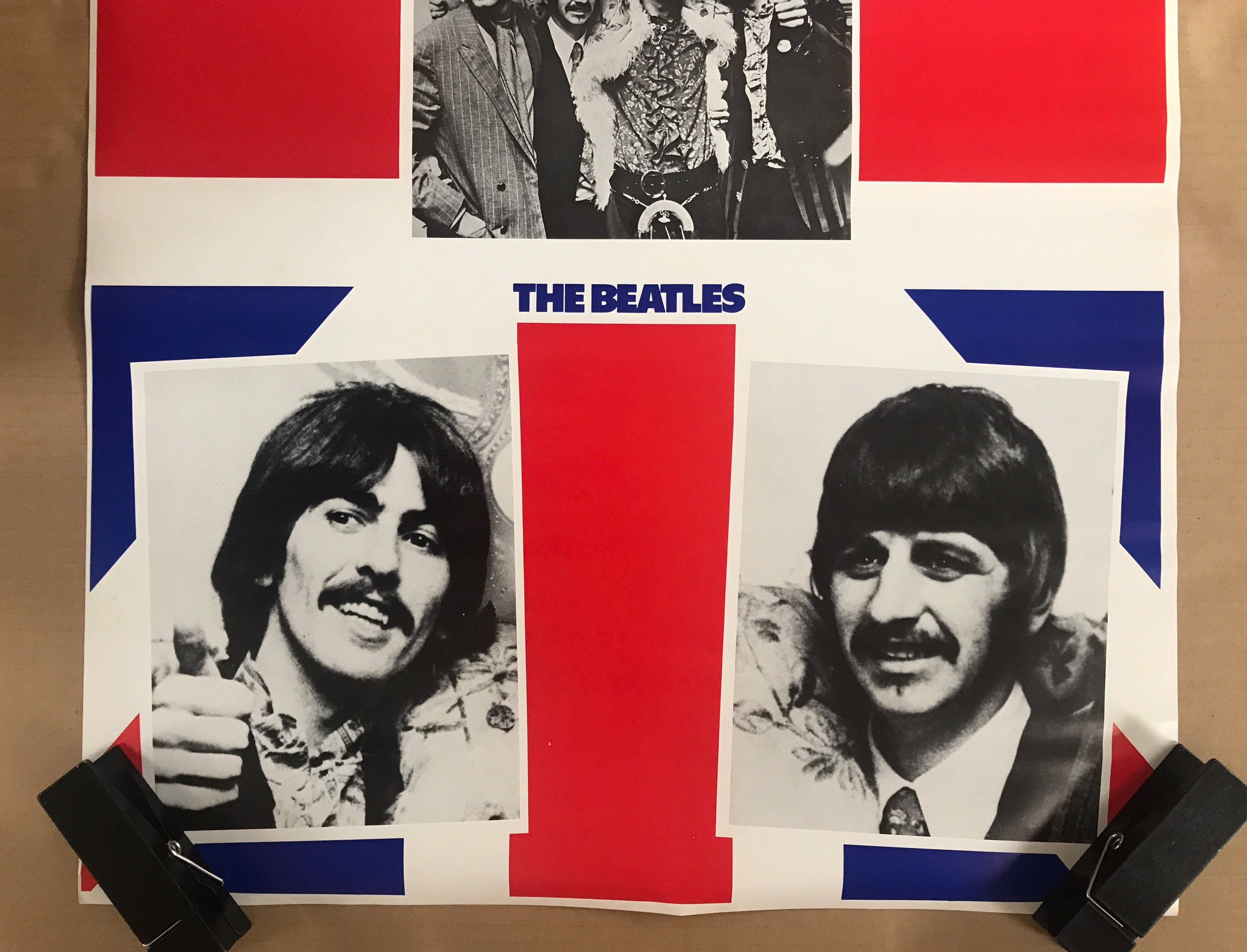 ヴィンテージ オリジナル 1970 年代 ビートルズ コラージュ ピンナップ