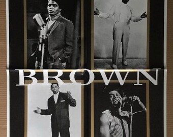 Vintage original 1980s Godfather of Soul James Brown Poster Music Memorabilia