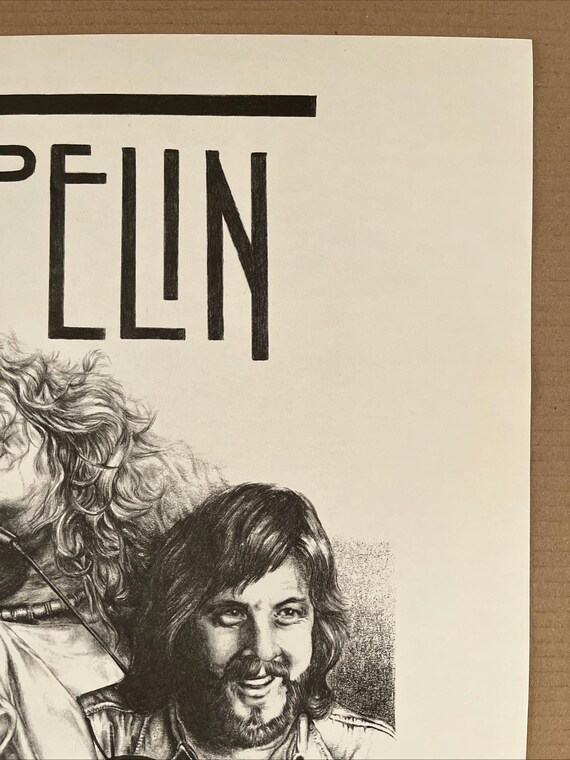 Vintage Original 1960s LED Zeppelin Zoso Music Memorabilia Poster