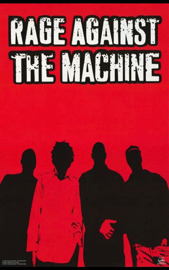 Rage Against the Machine Vintage Poster 1999 Red and Black Rock