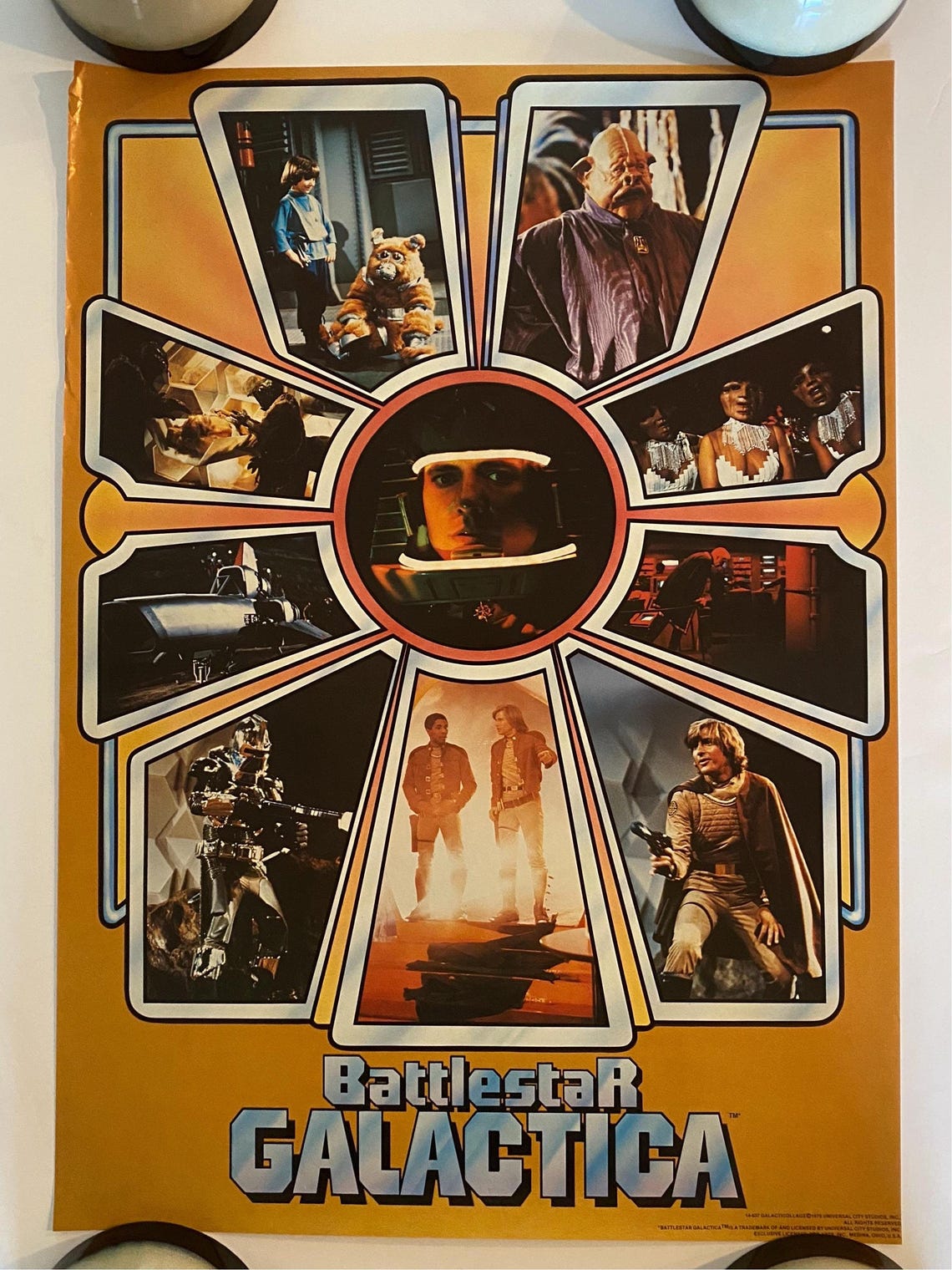Battlestar Galactica Original Vintage Poster Outer Space Collage Pin up ...