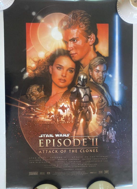 Poster A1 A2 A3 Poster Star Wars Episodio II - Attacco Dei Cloni ...