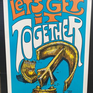 Cartel original de Peace Let's Get It Together vintage1970