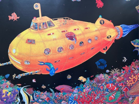 ビートルズ BEATLES トムマッセ Tom Masseアート 絵画 フレーム Yellow Submarine Tom Masse Vintage Poster the Beatles 1998 - Etsy
