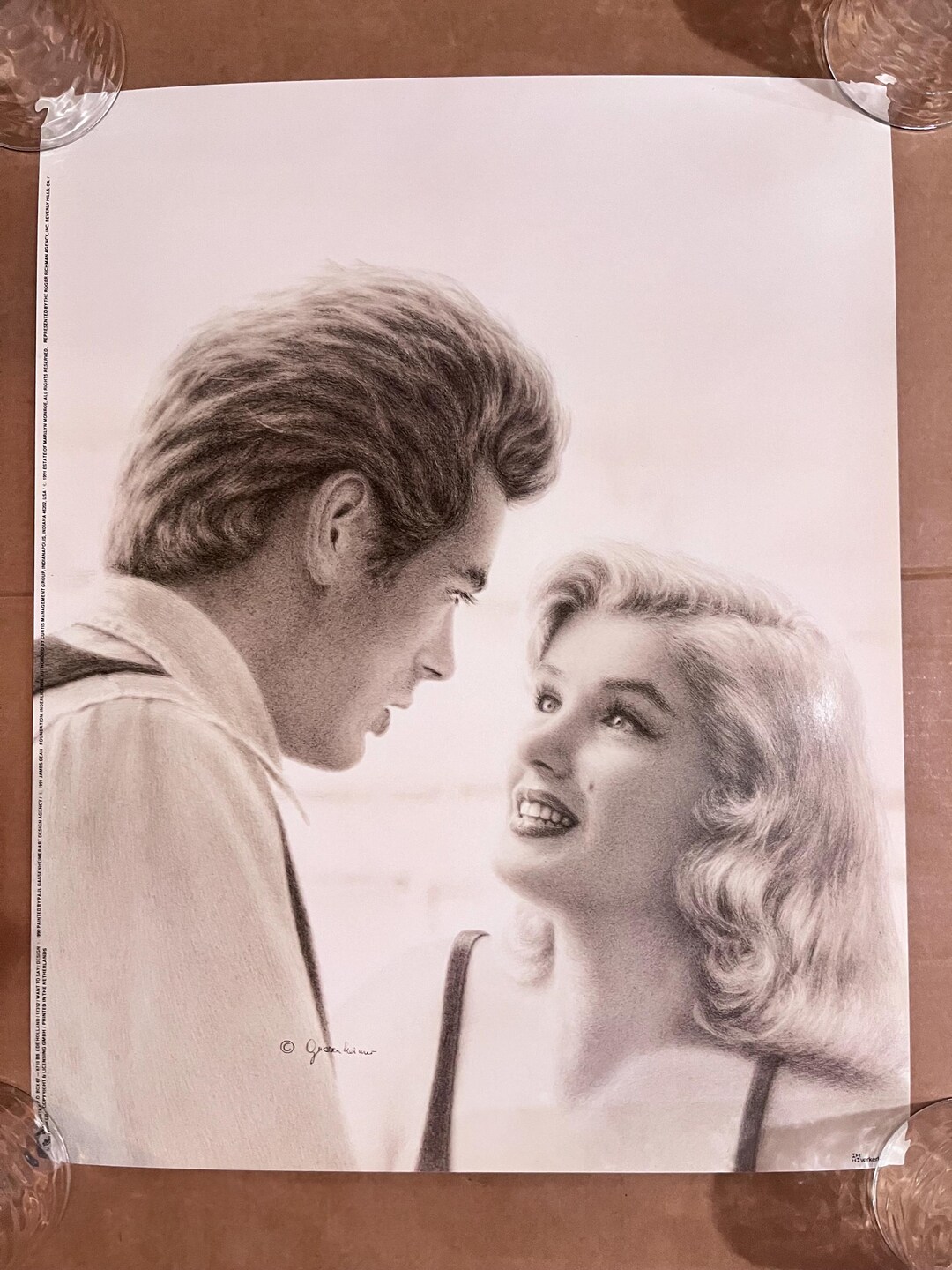 マリリン モンロー ジェームズ ディーン デュオ ビンテージ ポスター