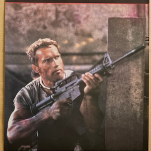 Póster original vintage 1987 The Running Man Arnold Schwarzenegger Póster Recuerdos de la película