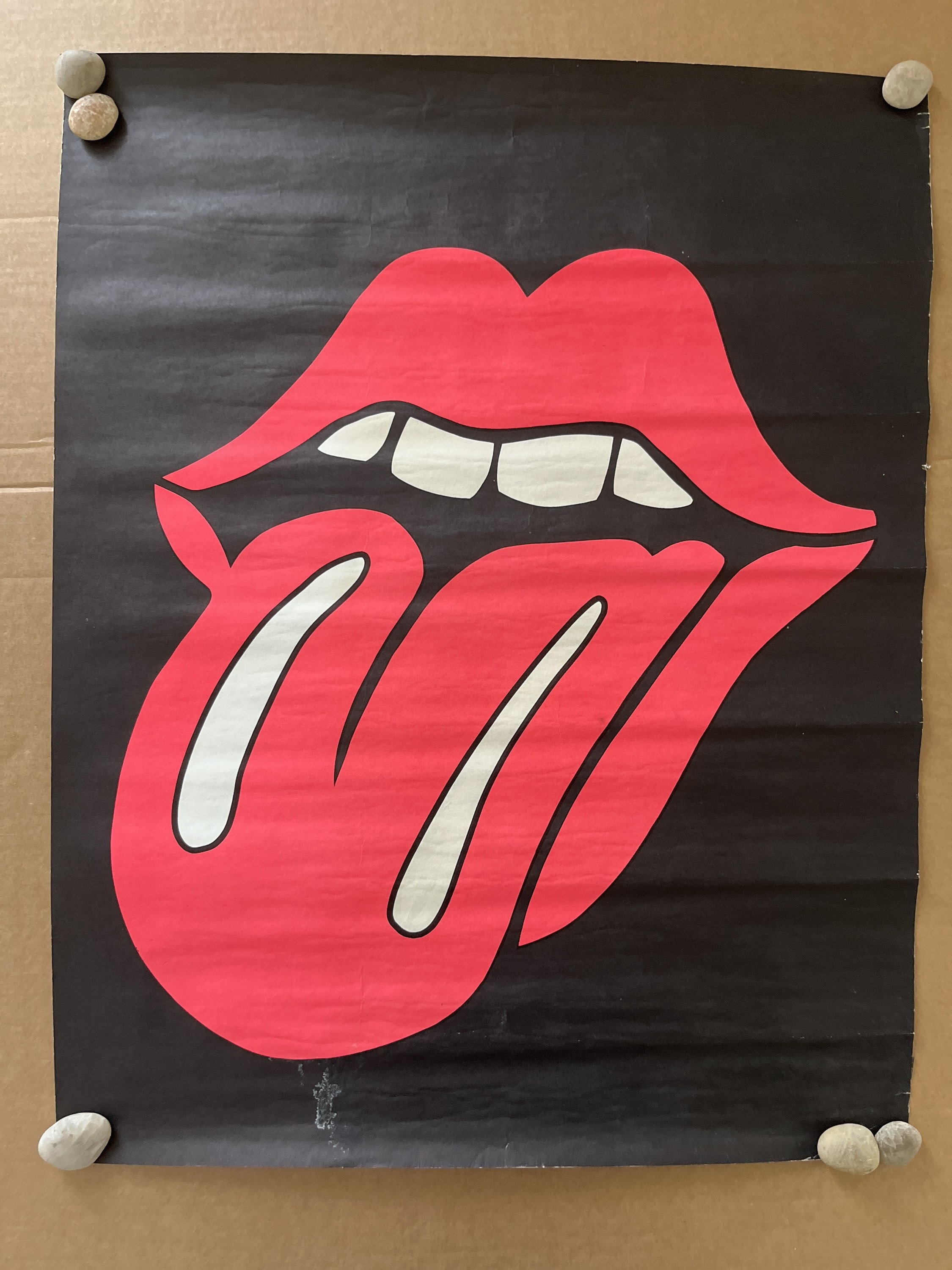 Rolling Stones Logo Tongue Mouth Blacklight Vintage Poster