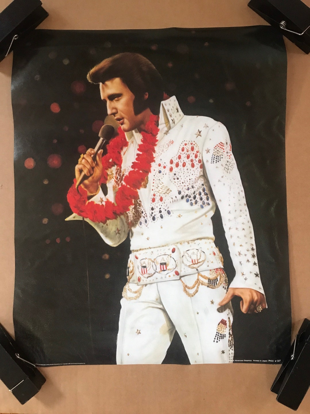 Vintage Original Print 1989 Elvis Presley Las Vegas Concert Poster