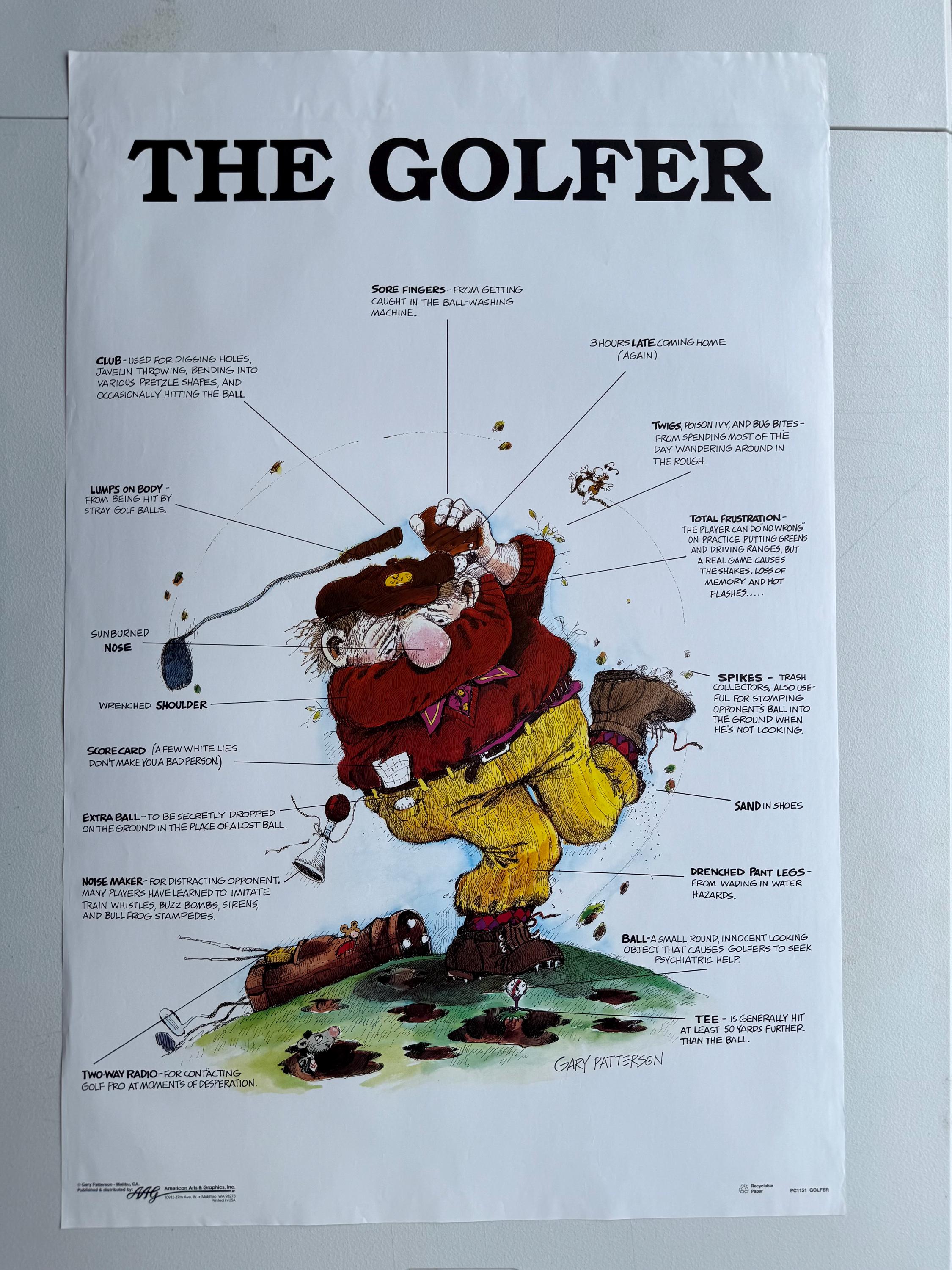 Gary Patterson Vintage Poster the Golfer Golfing Collage