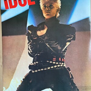 Vintage Original 1984 Billy Idol Poster 1984 Music Memorabilia